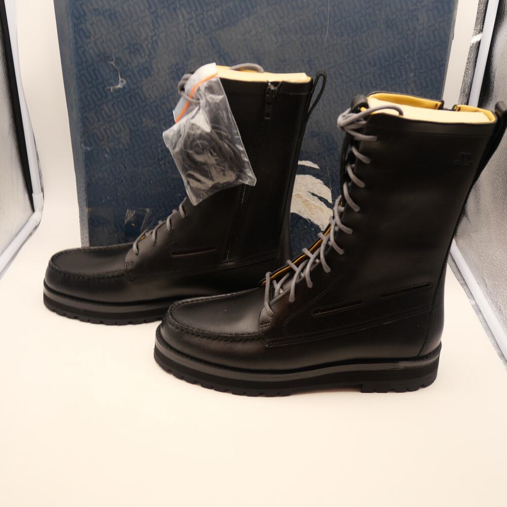 Sperry X John Legend Men's 10  Black Tall Boots  Moc Toe Lace Up Leather NEW - Picture 3 of 11